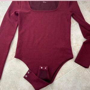 a new day Maroon Ribbed Top